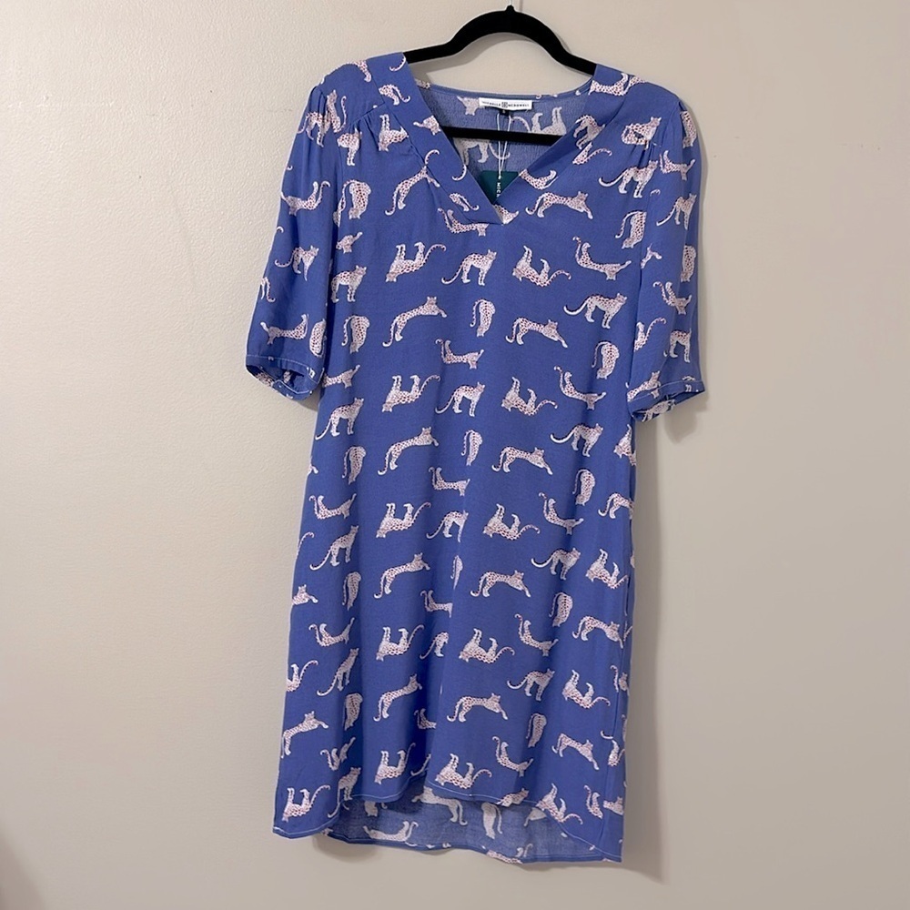 Michelle McDowell Blue Hazel Dress Run Wild Print Sz Small NWT Preppy Resortwear